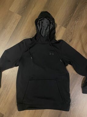 Under Armour Black Hooded Sweatshirt with Heathered Lining